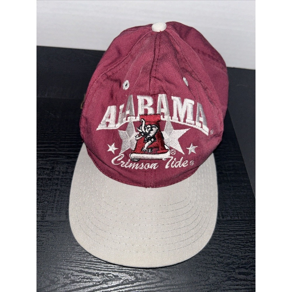 Vintage 90s The Game Alabama Crimson Tide Snapback Hat Cap Maroon Grey